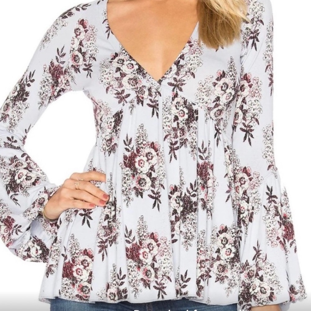 Free People Floral Baby Doll Style Top